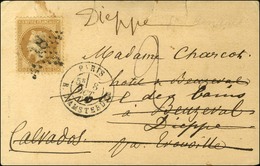 Etoile 18 / N° 28 Càd PARIS / R. D'AMSTERDAM 8 OCT. 70 Sur Carte Adressée Par Le Dr Charcot (père De L'explorateur) à Ma - Guerra Del 1870