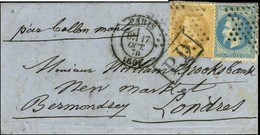 Etoile / N° 28 + 29 Càd PARIS (60) 17 OCT. 70 Sur Lettre Pour Londres. Au Verso, Càd D'arrivée 24 OCT. 70. LE VICTOR HUG - Oorlog 1870