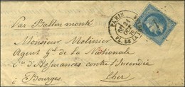 Etoile 1 / N° 29 Càd PARIS / PL. DE LA BOURSE 21 OCT. 70 Sur Circulaire Manuscrite '' La Nationale '' Adressée à Un Agen - Krieg 1870