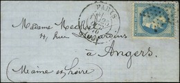Etoile / N° 29 Càd PARIS (60) 25 OCT. 70 Sur Lettre Pour Angers. Au Verso, Càd D'arrivée 4 NOV. 70. LE VAUBAN. - TB / SU - Guerra Del 1870