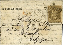 Etoile 1 / N° 30 Càd PARIS / PL. DE LA BOURSE 27 OCT. 70 Sur Lettre Avec Très Bon Texte PAR BALLON MONTE Pour Bruxelles. - War 1870