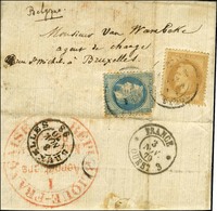 Lettre Avec Très Bon Texte Historique Non Daté De Paris Pour Bruxelles. Au Recto, Càd TOURS (36) 1 NOV. 70 / N° 28 + 29  - Guerra De 1870