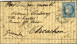 Etoile 10 / N° 37 Càd PARIS / R. DU CHERCHE MIDI 1 NOV. 70 Sur Gazette Des Absents N° 1 Pour Arcachon. Au Verso, Càd BOR - Guerra Del 1870