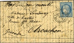 Etoile 10 / N° 37 Càd PARIS / R. DU CHERCHE MIDI 1 NOV. 70 Sur Gazette Des Absents N° 1 Pour Arcachon. Au Verso, Càd BOR - Krieg 1870