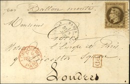 Etoile 12 / N° 30 Càd PARIS / BT BEAUMARCHAIS 5 NOV. 70 Sur Lettre Pour Londres. Au Recto, Càd D'arrivée 9 NOV. 70. LE V - Guerra De 1870