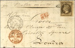 Etoile 21 / N° 30 Càd PARIS / R. ST ANTOINE 8 NOV. 70 Sur Lettre Pour Londres. Au Recto, Càd D'arrivée 30 NOV. 70. LE DA - Guerra De 1870