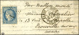 Etoile 1 / N° 37 Càd PARIS / PL. DE LA BOURSE 16 NOV. 70 Sur Lettre Pour Trouville. Au Verso, Càd D'arrivée 24 NOV. 70.  - Oorlog 1870