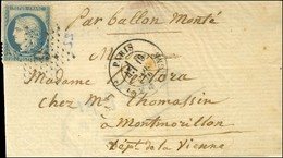 Etoile 9 / N° 37 Càd PARIS / R. MONTAIGNE 19 NOV. 70 Sur Lettre Sans Texte Pour Montmorillon, Au Verso Càd D'arrivée 26  - War 1870