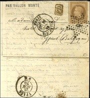 Etoile 8 / N° 30 Càd PARIS / R. D'ANTIN 19 NOV. 70 Sur Lettre PAR BALLON MONTE Avec Très Bon Texte évoquant Les Dépêches - Guerra Del 1870