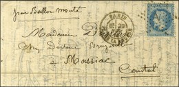Etoile 1 / N° 29 (massicoté Sur 2 Côtés) Càd PARIS / PL. DE LA BOURSE 29 NOV. 70 Sur Lettre Pour Massiac (Cantal). Au Ve - Oorlog 1870