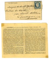 Etoile 35 / N° 37 Càd PARIS / MINISTERE DES FINANCES 4 DEC. 70 Sur Gazette Des Absents N° 13 + Supplément Pour Saint Ast - War 1870
