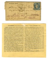 Etoile 22 / N° 37 Càd PARIS / R. TAITBOUT 5 DEC. 70 Sur Gazette Des Absents N° 13 + Supplèment Pour Agen Réexpédié à Mon - Guerra Del 1870