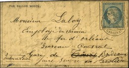 Càd PARIS / R. CARDINAL LEMOINE 30 DEC. 70 / N° 37 Sur Gazette Des Absents N° 13 Pour Un '' Employé Du Chemin De Fer D'O - War 1870