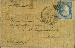 Etoile 1 / N° 37 Càd PARIS / PL. DE LA BOURSE 2 JANV. 71 Pour Caen. Au Verso, Càd D'arrivée 10 JANV. 71. LE NEWTON. - TB - War 1870