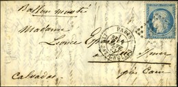 GC 347 / N° 37 Càd PARIS / LES BATIGNOLLES 1 JANV. 71 Sur Lettre Pour Luc-sur-Mer. Au Verso, Rare Cachet De Passage PARI - Guerra Del 1870