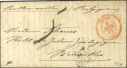 Càd Rouge PARIS SC 3 JANV. 71, Taxe Tampon 5 Sur Lettre Pour Bruxelles. Au Verso, Càd D'arrivée 8 JANV. 71. Exceptionnel - Guerra Del 1870