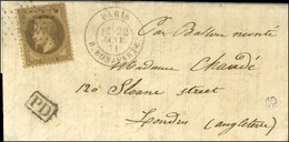 Etoile 15 / N° 30 Càd PARIS / R. BONAPARTE 22 JANV. 71 Sur Lettre Pour Londres. Au Verso, Càd D'arrivée 27 JANV. 71. LE  - Guerra Del 1870