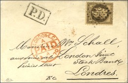 GC 1352 (Dreux) / N° 30 Sur Enveloppe Sans Texte Avec, Au Verso, Cachet Commercial De La Maison Marcquard à Paris Pour L - Oorlog 1870