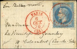 Càd Rouge PARIS SC 6 OCT. 70 (2 Frappes) / N° 29 Sur Lettre Pour Colembert. Au Verso, Càd D'arrivée 9 OCT. 70. 2ème Jour - Guerra Del 1870