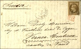 Etoile 5 / N° 30 Càd PARIS / R. DE BONDY 3 FEVR. 71 Sur Lettre Pour Montreux. Au Verso, Càd D'arrivée 12 FEVR. 71. - TB. - Guerre De 1870