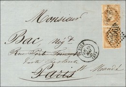 GC 2656 / N° 28 (paire) Càd T 17 NICE (87) 18 MAI 71 Sur Lettre Adressée Poste Restante à St Mandé Pour M. Bac à Paris.  - Guerra De 1870