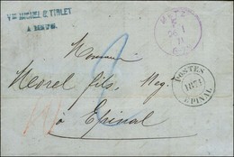 Càd Violet METZ / F Sur Lettre Pour Epinal. Au Recto, Càd D'arrivée POSTE / 1871 / EPINAL, Taxe 2 Au Crayon Bleu. - TB. - Brieven En Documenten