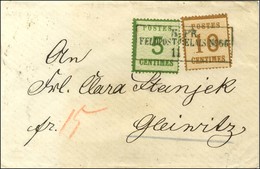 Cachet Encadré Bleu K:PR / FELDPOST-RELAIS N°66 / Als. N° 4 + 5 Sur Lettre Pour Gleinvitz. 1871. - TB / SUP. - Briefe U. Dokumente