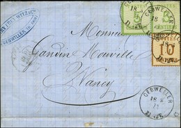 Càd GEBWEILER / Als. N° 4 (2) + 5 Sur Lettre Pour Nancy. 1871. - TB / SUP. - Lettres & Documents