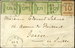 Càd BARR / Alsace N° 4 (4) + 5 (leg Def) Sur Lettre Pour Genève. 1871. - TB. - Storia Postale