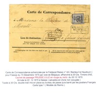 Cachet Encadré K:PR FELDPOST / RELAIS N°44 / Als. N° 6 Sur Carte De Correspondance Pour Falaise Adressée Par La Voie De  - Lettres & Documents