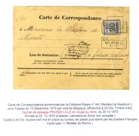 Cachet Encadré K:PR FELDPOST / RELAIS N°44 / Als. N° 6 Sur Carte De Correspondance Pour Falaise Adressée Par La Voie De  - Cartas & Documentos