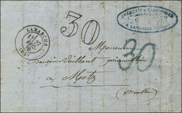 Càd T 17 LAMARCHE (82) Taxe 30 DT Sur Lettre Pour Metz, Au Recto Taxe Tampon 30 Bleue. 1870. - SUP. - Storia Postale