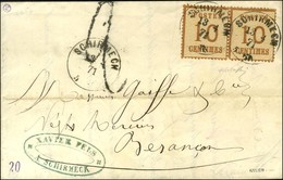 Càd SCHIRMECK / Als. N° 5 Paire Sur Lettre Pour Besançon, Au Recto Taxe Tampon 2. 1871. - TB / SUP. - Cartas & Documentos