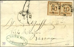 Càd SCHIRMECK / Als. N° 5 Paire Sur Lettre Pour Besançon, Au Recto Taxe Tampon 2. 1871. - TB / SUP. - Brieven En Documenten