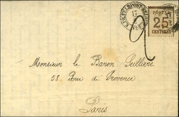 Càd KPR FELDPOST RELAIS / N° 5 / Alsace N° 7 Sur Lettre Avec Texte Daté Du 16 Février 1871 Pour Paris. Au Recto, Taxe Ta - Brieven En Documenten