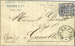 Càd Provisoire ROUEN / 1871 / Alsace N° 6 Sur Lettre Non Taxée Pour Grenoble. - TB. - Storia Postale