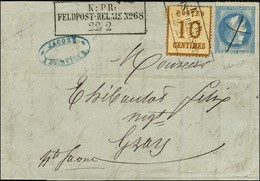 Cachet Encadré KPR / FELDPOST RELAIS N° 68 / Alsace N° 5 + N° 29 Obl Plume Sur Lettre Avec Texte Daté De Joinville Le 20 - Brieven En Documenten