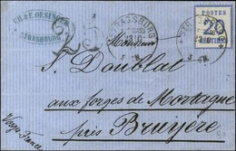 Càd STRASBOURG / Als. N° 6 Sur Lettre Pour Bruyères, Au Recto Taxe 25 DT. 1871. - TB. - Cartas & Documentos