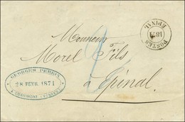 Lettre Datée De Cornimont Pour Epinal, Au Recto Cachet Provisoire POSTES / 1871 / EPINAL Et Taxe 2. 1871. - TB / SUP. - Guerra Del 1870