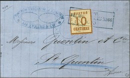 Grand Cachet Provisoire Bleu POSTES / EPINAL + Cachet Encadré K:PR / FELDPOST-RELAIS N°66 / Als. N° 5 Sur Lettre Avec Te - War 1870