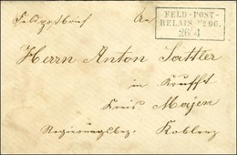 Cachet Encadré Bleu FELD-POST / RELAIS N°96 Sur Lettre D'un Militaire à Neufchateau (mention Au Verso) Adresée En Franch - Guerre De 1870