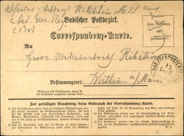 Càd BAD.FELDPOSTEXPEDITION Sur Carte De Correspondance Datée D'Epinal Le 13 Décembre 1870 Pour Wertheim. - TB. - R. - War 1870