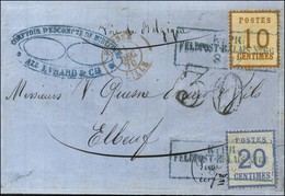 Cachet Encadré Bleu K:PR / FELDPOST-RELAIS N°66 / Als. N° 5 + 6 Sur Lettre Avec Texte Daté De Mirecourt Pour Elbeuf Par  - Guerre De 1870