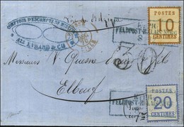 Cachet Encadré Bleu K:PR / FELDPOST-RELAIS N°66 / Als. N° 5 + 6 Sur Lettre Avec Texte Daté De Mirecourt Pour Elbeuf Par  - Krieg 1870