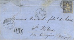 Càd NEUCHATEL / Suisse 30c. Sur Lettre Pour Ste Hélène Par Bruyères, Au Recto Cachet Provisoire POSTES / 1871 / EPINAL.  - War 1870