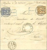 Grand Cachet POSTES / EPINAL + Cachet Encadré Bleu K:PR / FELDPOST-RELAIS N°66 / Als. N° 5 + 6 Sur Lettre (légèrement In - Oorlog 1870