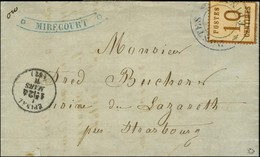 Grand Cachet POSTES / EPINAL / Als. N° 5 Sur Lettre Avec Cachet Provisoire MIRECOURT Pour Strasbourg, Au Recto Càd T 16  - War 1870