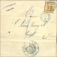 Càd Bleu KPR FELDPOST RELAIS / N° 13 / Alsace N° 5 Sur Lettre De Bar Le Duc Pour Epinal. Au Verso, Grand Cachet Bleu De  - Guerra De 1870