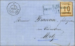 Cachet Encadré Bleu K:PR / FELDPOST-RELAIS N°66 / Als. N° 5 Sur Lettre Avec Texte Daté De Raon-l'Etape Le 19 Janvier 187 - Oorlog 1870