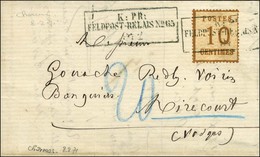 Cachet Encadré K:PR / FELDPOST-RELAIS N°65 (Charmes) / Als. N° 5 Sur Lettre Avec Texte Daté De Charmes Le 8 Février 1871 - Oorlog 1870